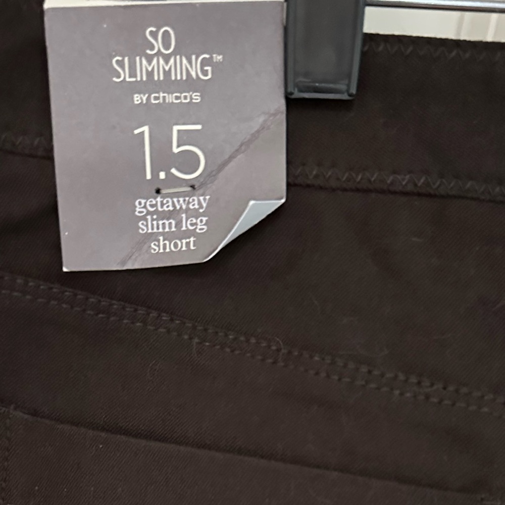 Chico’s so slimming Women's Brown Slim Fit Pants size 1.5 / medium/10 short - Picture 3 of 9